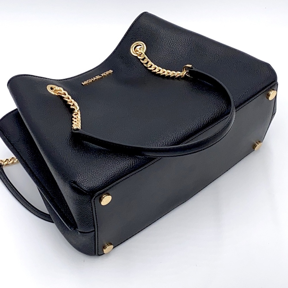 MICHAEL KORS TEAGEN LG LONG DROP SATCHEL BLACK - Picture 15 of 16